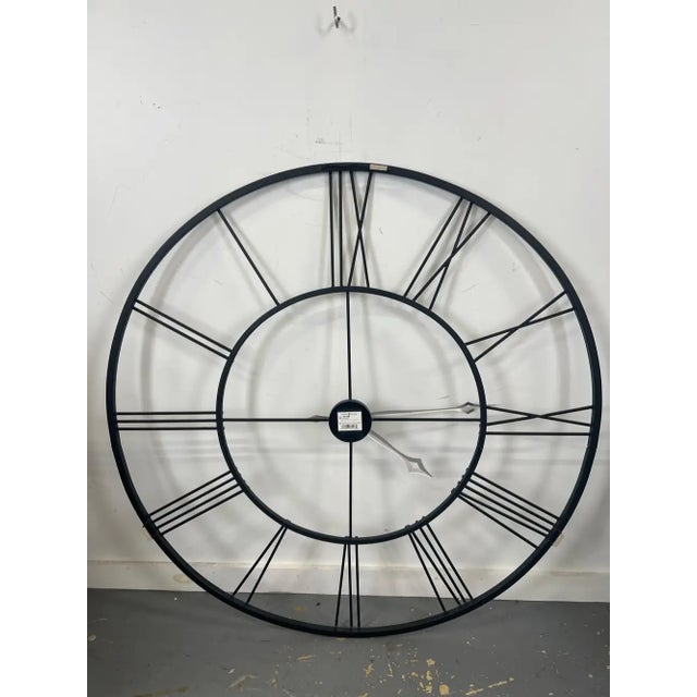 Vintage Industrial Howard Miller "Postema" 49" Oversized Wrought-Iron Wall Clock For Sale - Image 9 of 14
