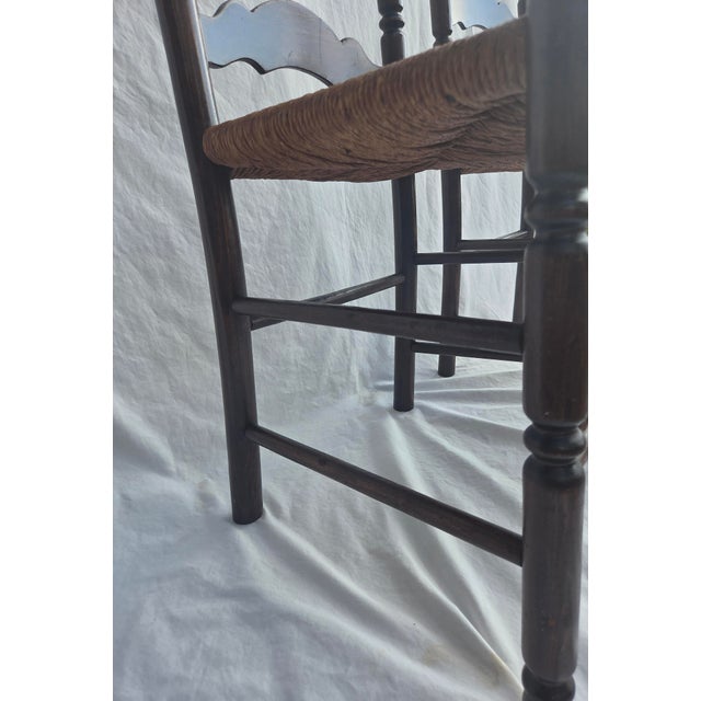 1960s Tell City Ladder Back, Rush Seat Chairs (Pair) For Sale - Image 4 of 10