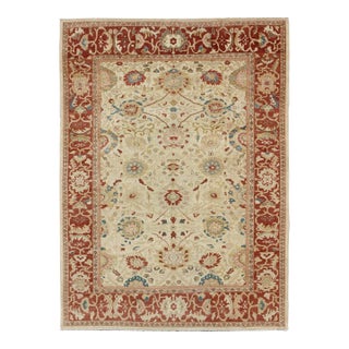 Large Vintage Sultanabad Rug on Ivory Field 11'1"x14'6" For Sale