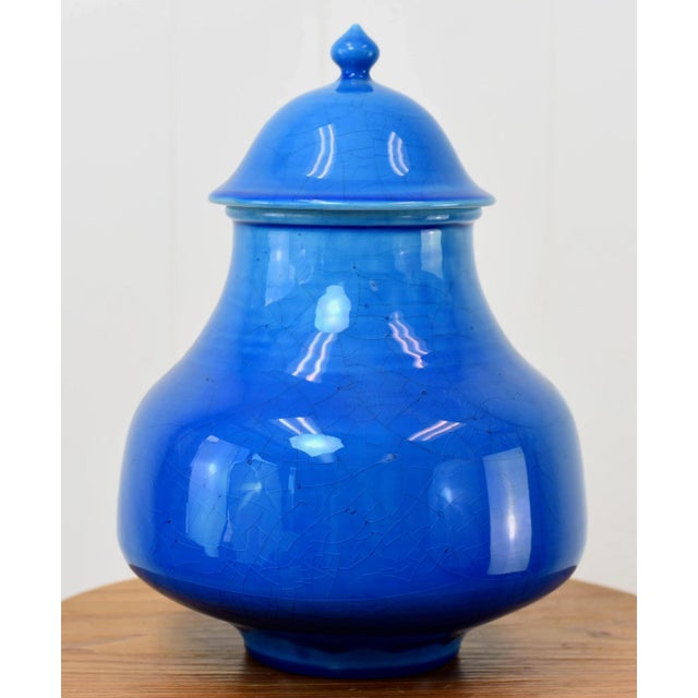 Mid Century Modern Blue Glazed Raymor Italian Pottery Jar For Sale - Image 13 of 13