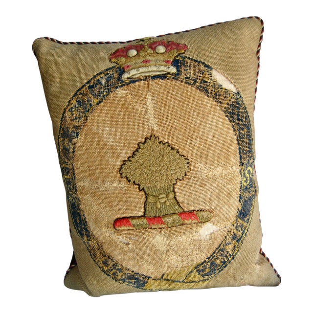 Pillow With Coat of Arms of Marquesses of Westminster 18 Century For Sale