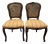 Pair of Late 19th-Century French Caned Side Chairs With Upholstered Seats For Sale