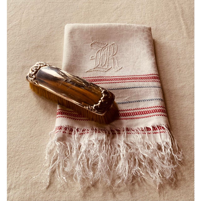 Mid 19th Century 19th Century French Linen “Trousseau “ Towel - Turkey Red Detail For Sale - Image 5 of 12