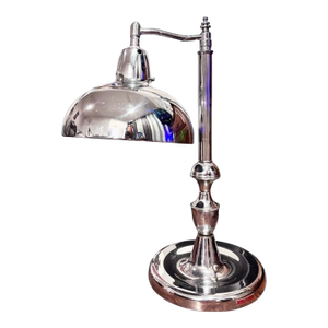 Vintage Art Deco Chrome Jeweler’s Lamp by Apollo Electric Co., Chicago — Mercury Glass Shade