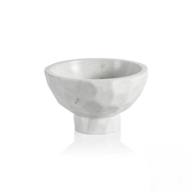Contemporary Fulham Hammered Marble Condiment Bowl For Sale - Image 3 of 3
