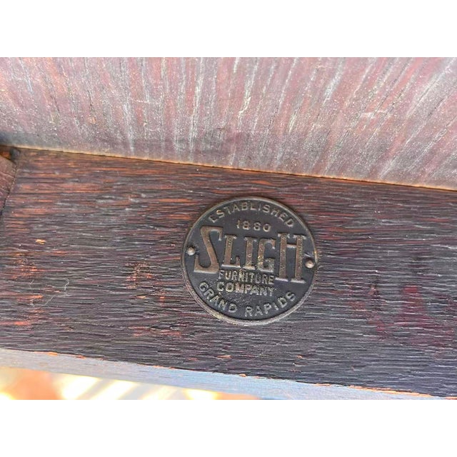 Antique Sligh Furniture Jacobean Revival Oak Dining/Hall Chair–Derbyshire and South Yorkshire Side Chair-Circa 1910s For Sale - Image 13 of 13