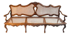 Andrew Delfino Caned Venetian Settee