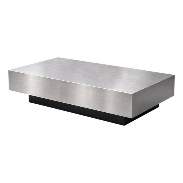 Floating Coffee Table in Brushed Aluminum by Veliento For Sale