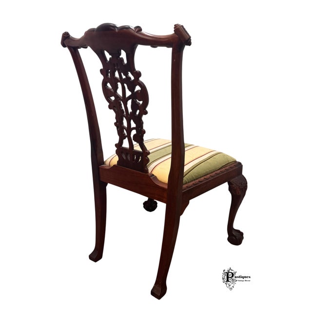American Vintage Chippendale Style Mahogany Dining / Accent Chair For Sale - Image 3 of 8
