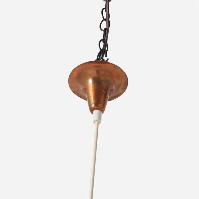 1950s Copper & Glass Pendant Lamp by Paavo Tynell For Sale In San Francisco - Image 6 of 7