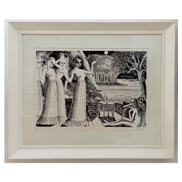 Paul Delvaux, Le bout du monde, 1968, Engraving For Sale