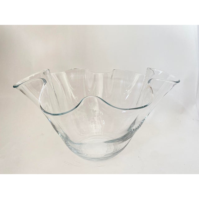 Large Hand Blown Glass Fruit Bowl For Sale - Image 9 of 9