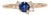 Ceylon Blue Sapphire Ring With Earth-Mined Diamond Accents in Solid 14k Gold, Size 6.75 For Sale