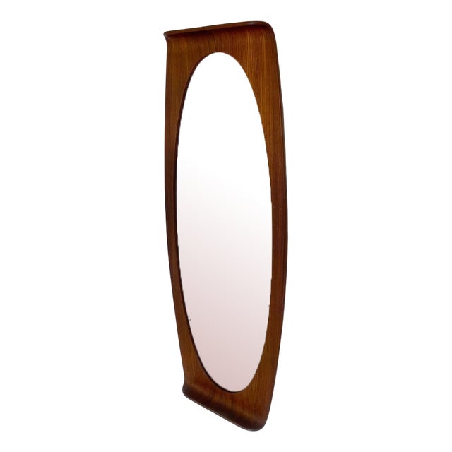 Large Oval Mirror in Rosewood by Campo & Graffi, 1950s For Sale