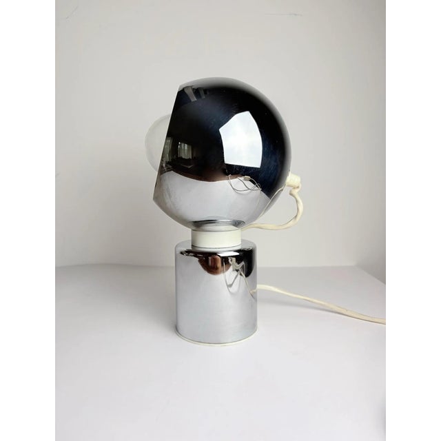 Silver Magnetic Globe Table Lamp in Chrome by Goffredo Reggiani, Italy, 1970s For Sale - Image 8 of 11