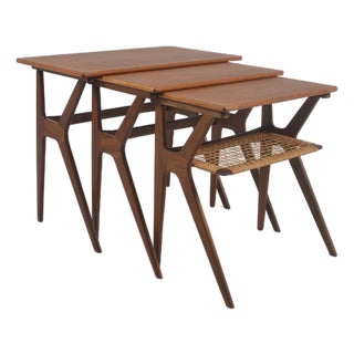 Danish Nesting Tables by Johannes Andersen for Silkeborg, 1960s, Set of 3 For Sale