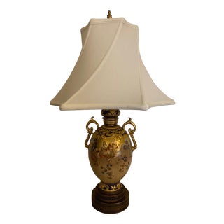 Elegant Cobalt and Gold Encrusted 19th Century Royal Crown Derby Lamp For Sale