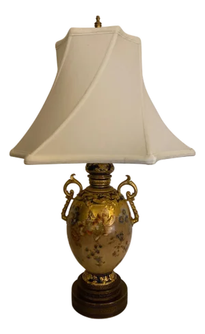 Elegant Cobalt and Gold Encrusted 19th Century Royal Crown Derby Lamp