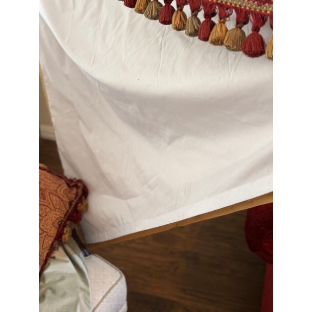 Textile 5 Drapery Panels Horchow/Neiman Marcus Silk Dupioni Gold With Custom Tassel Trim For Sale - Image 7 of 11