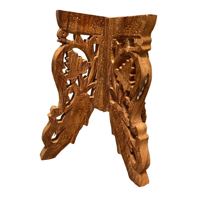 Vintage Wooden Hand Carved Center Piece Decor For Sale