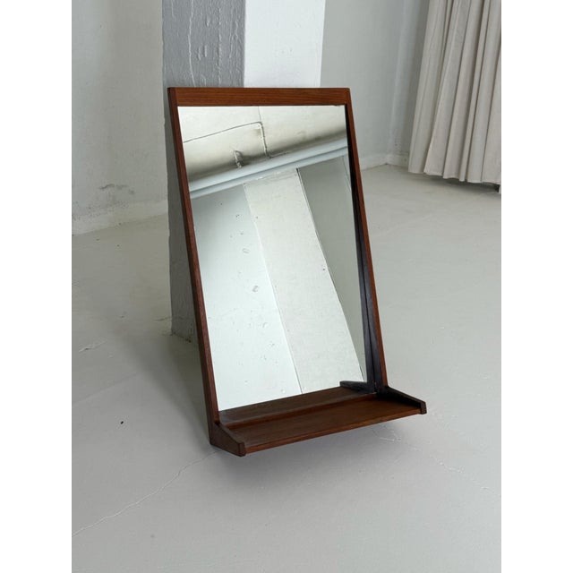 Teak Mirror with Shelf from Aksel Kjersgaard, 1960s For Sale - Image 6 of 7