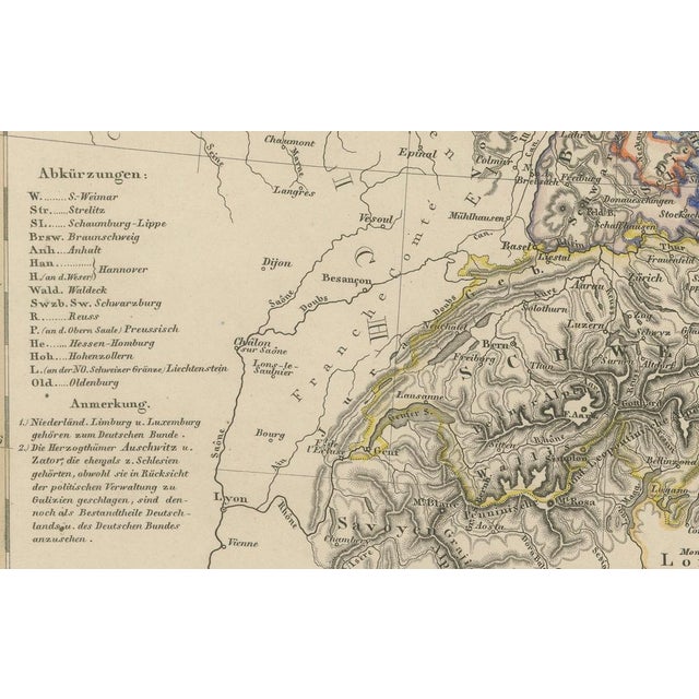 Antique Map of Germany, 1857 For Sale - Image 4 of 10