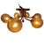 Vintage midcentury modern / atomic age sputnik style chandelier. Made from a brass framework that supports 6 patterned...