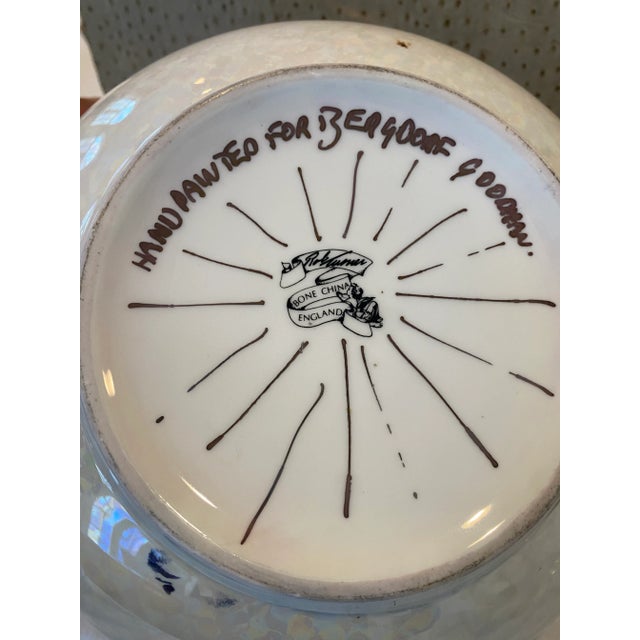 Modern Vintage Set of Rob Turner Hand Painted Bone China Bowl and Platter- 2 Pieces For Sale - Image 3 of 11