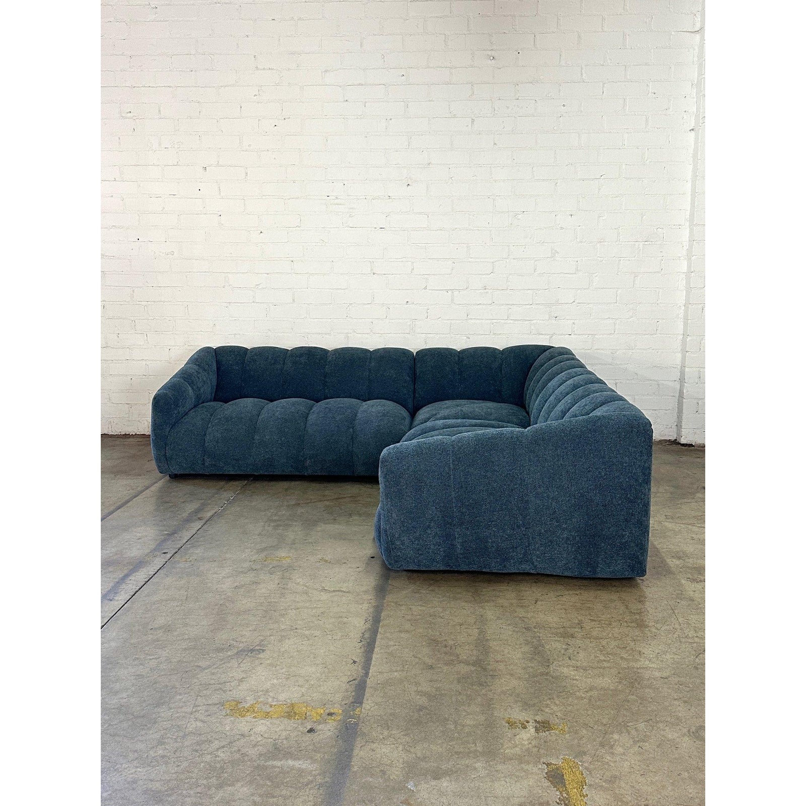 Low Profile Channel Sectional in Blue