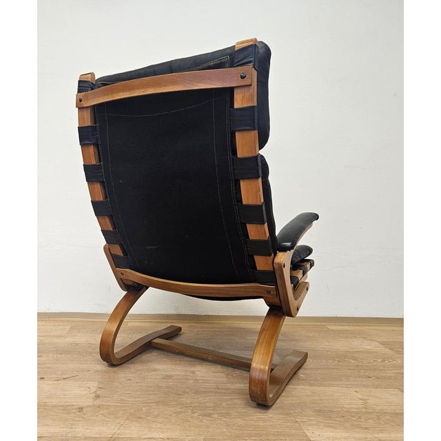 1960s Kengu Leather Lounge Chair by Elsa & Nordahl Solheim Rybo Rykken, 1965 For Sale - Image 5 of 14