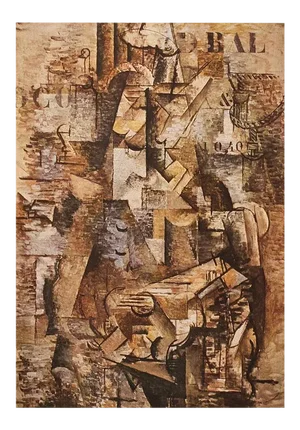 1947 After Georges Braque "The Portuguese", First Edition Parisian Cubist Offset Lithograph