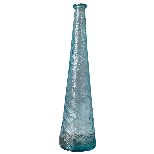 Blue Glass Bottle Vase from Empoli, 1960s For Sale