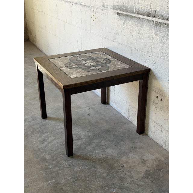 Stained Oak Ceramic Tile-Top Coffee Table Gangsø Møbler Danish Mid-Century Modern 1970s For Sale - Image 9 of 11