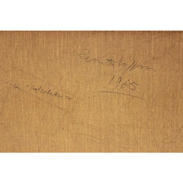 Renato Volpini, The Calculator of the Useless Machines Series, 1965, Oil on Wood For Sale - Image 3 of 4