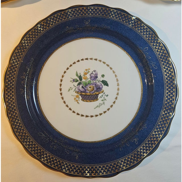 Copeland for Tiffany & Co. Cobalt & Raised Gold Bluebell Bowls - Set of 11. Made between 1891 and 1910. An extraordinary...