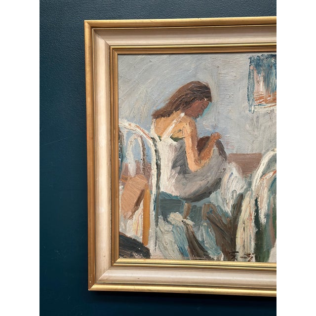 Gustaf Sjöö, Portrait of a Woman, 1950s, Oil on Panel, Framed For Sale - Image 15 of 18