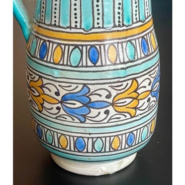 Moroccan Hand Painted Pitcher For Sale In New York - Image 6 of 10