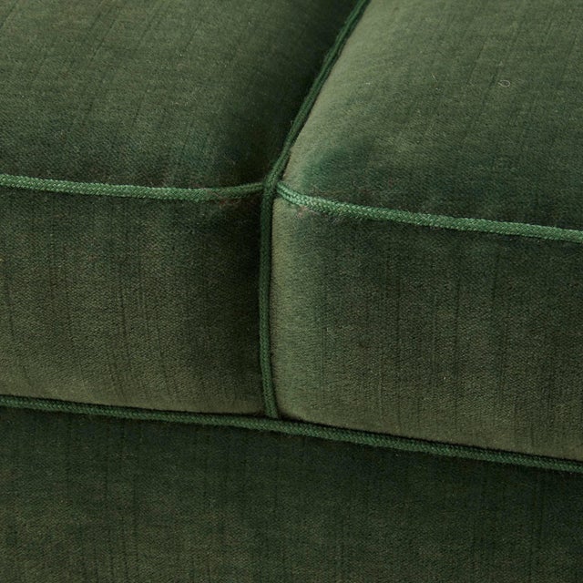 Curved Danish Sofa in Velvet, 1940's For Sale - Image 10 of 11
