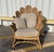 1970s Rattan Woven Wicker Peacock Fan Back Lounge Chair For Sale - Image 4 of 12