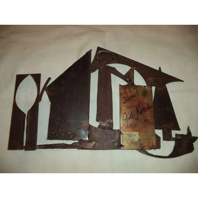 Metal Brutalist House Wall Sculpture For Sale - Image 7 of 12