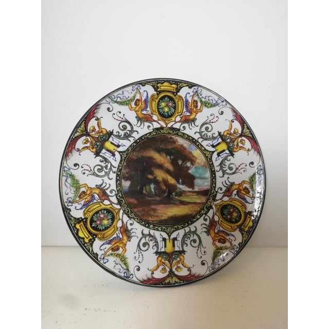 Hand-Painted Display Plate from Riccardo Gatti, Italy, 1950s For Sale - Image 9 of 9