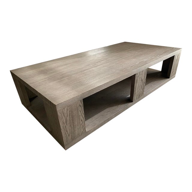 Restoration Hardware Hayes Rectangular Coffee Table in Grey Oak Chairish