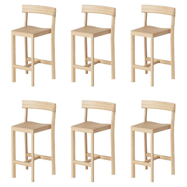 Galta 65 Counter Chairs in Oak by Kann Design, Set of 6 For Sale