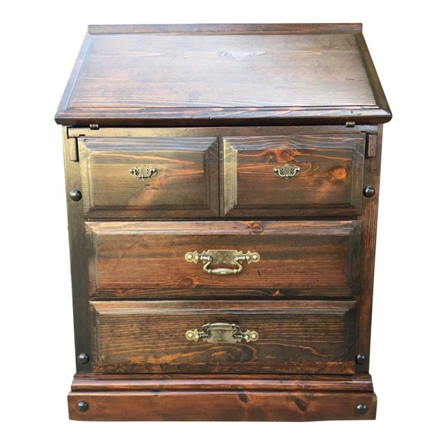 Vintage Secretary Three Drawer Desk For Sale