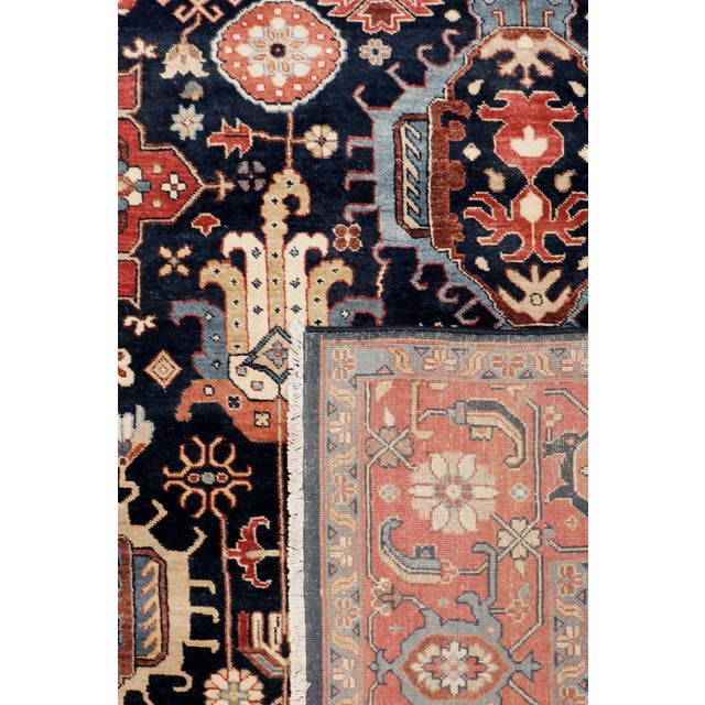 2020s Pasargad Home Karabakh Navy Wool Area Rug, 8' 9'' X 12' 0'' For Sale - Image 5 of 7