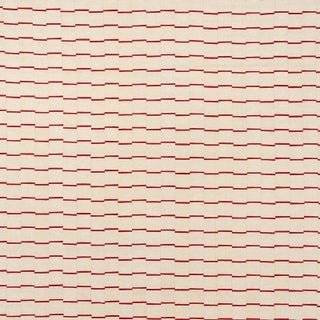 Schumacher X David Kaihoi Lines Fabric in Red For Sale