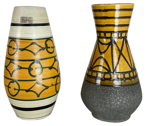 Pottery Fat Lava Vases by Heinz Siery for Carstens Tonnieshof, Germany, 1970s, Set of 2