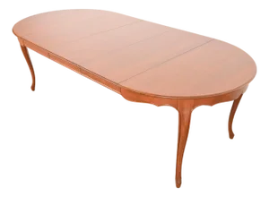 Kindel Furniture French Provincial Louis XV Cherry Wood Extension Dining Table, Newly Refinished