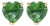 14K Yellow Gold 5MM Heart Cut Emerald Solitaire Stud Earrings For Sale