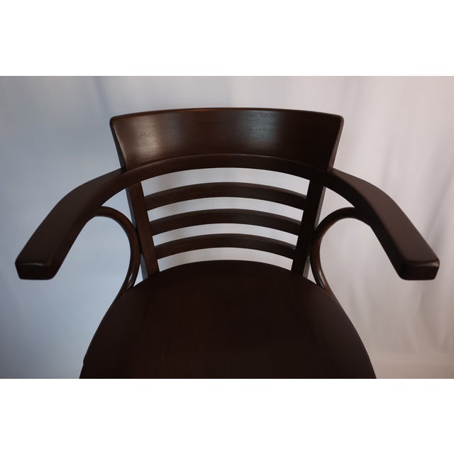 Brown Thonet Midcentury Bentwood Armchair c.1950s - Original Makers Mark For Sale - Image 8 of 12